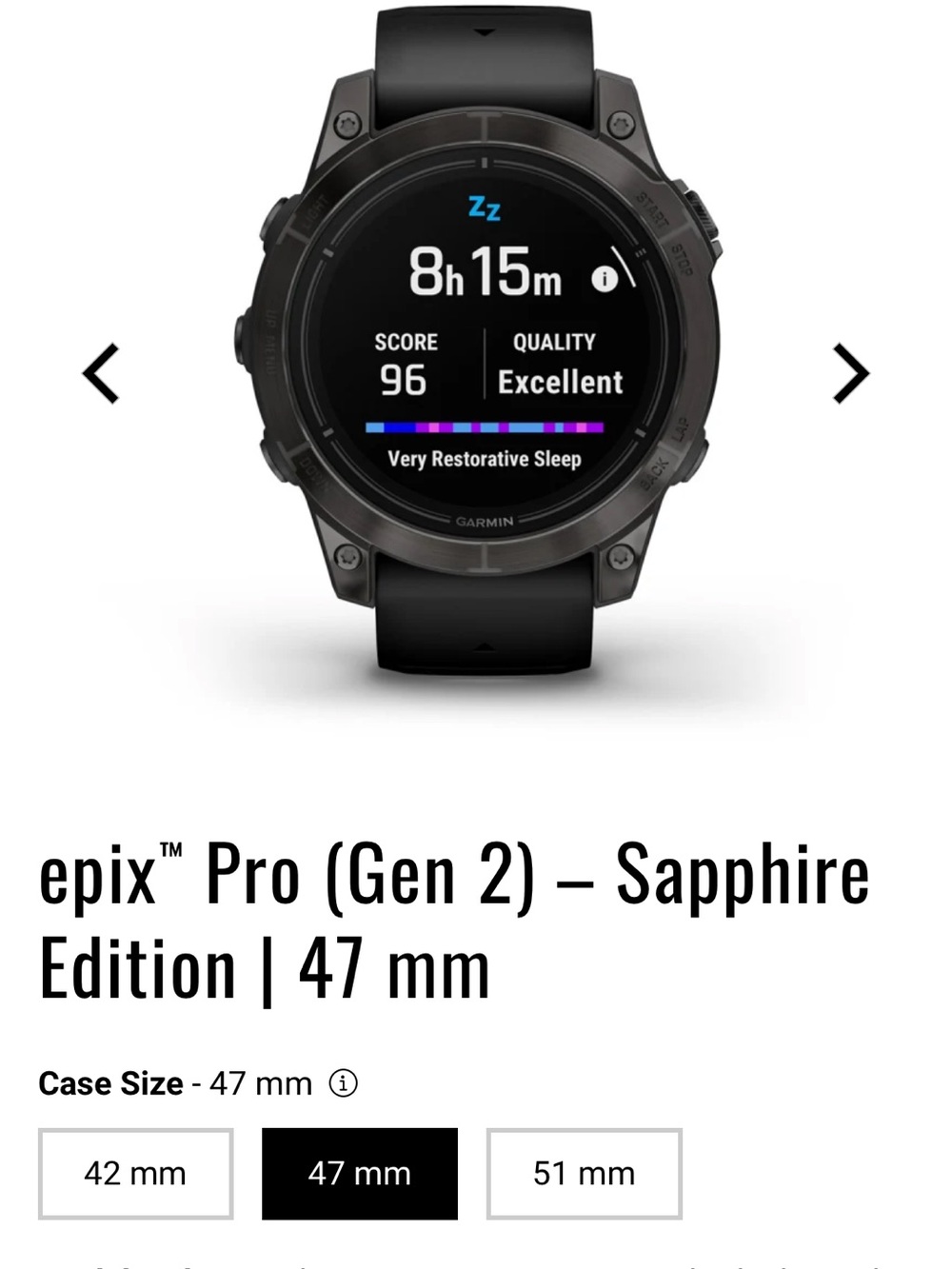 garmin epix Pro (Gen 2) Smartwatch — Black